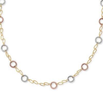 Circles Necklace 18 Inch 14k Tri-Color Gold SF1840-18, MPN: SF1840-18, 883957369921