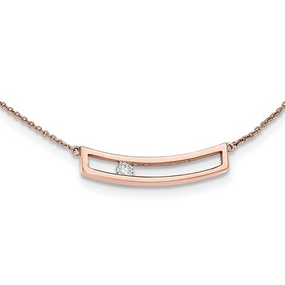 Polished Diamond Necklace 14k Rose Gold Y12756AA, MPN: Y12756AA, 886774611891