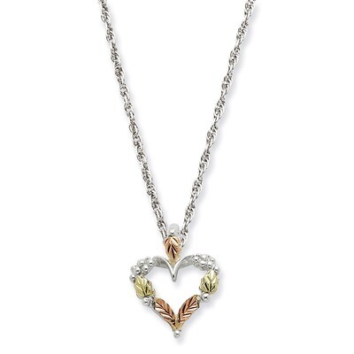 Heart Necklace Sterling Silver &amp; 12k Gold QBH104-18, MPN: QBH104-18, 784715029791