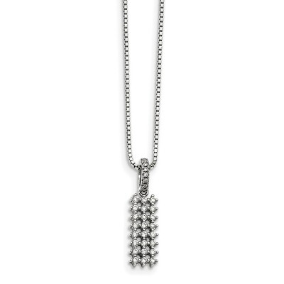 Necklace Sterling Silver CZ QMP1395-18, MPN: QMP1395-18, 191101075186
