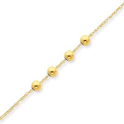 4, 4mm Bead Necklace 18 Inch 14k Gold XCK154-18, MPN: XCK154-18, 716838189120