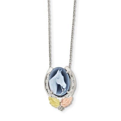 Horse Cameo Necklace 18 Inch 12k Gold Sterling Silver QBH235-18, MPN: QBH235-18, 31902517501