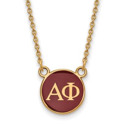 Alpha Phi Extra Small Enameled Pendant with 18 Inch Chain Gold-plated Silver GP029APH-18, MPN: GP02…