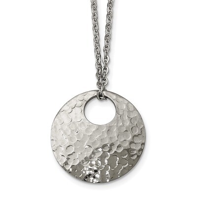 Hammered Necklace Stainless Steel Polished SRN2255-18 by Chisel, MPN: SRN2255-18, 191101559365