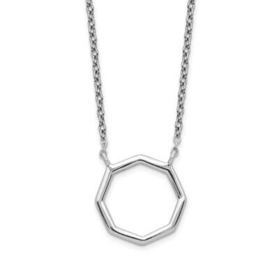 Polished Octagon Necklace Sterling Silver QG5195-16, MPN: QG5195-16, 886774114316