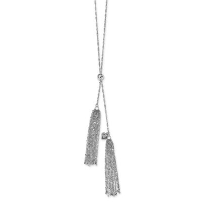 Leslie&#39;s Adjustable Tassle Necklace Sterling Silver Polished HB-QLF1014, MPN: QLF1014, 191101851926