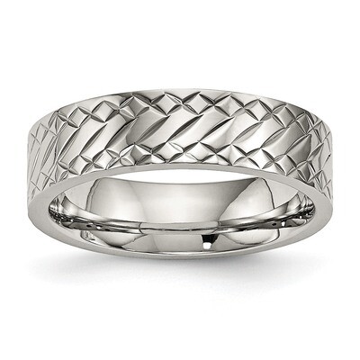 Ring Stainless Steel Polished Textured SR495, MPN: SR495, 886774528298