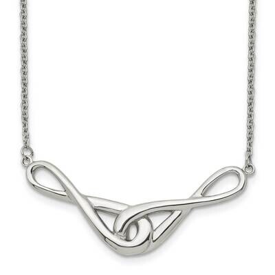 Infinity Symbols Necklace Stainless Steel Polished SRN1541-19 by Chisel, MPN: SRN1541-19, 191101020…
