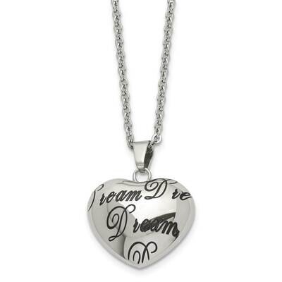 Heart Dream Necklace Stainless Steel Polished SRN1600-18 by Chisel, MPN: SRN1600-18, 883957579115