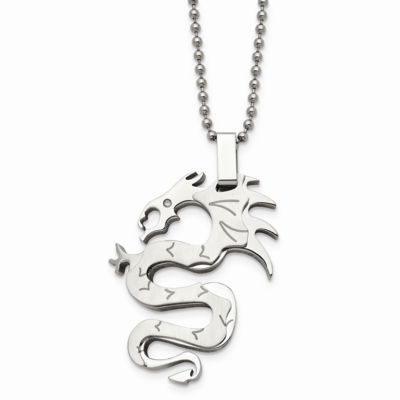 Dragon Necklace Stainless Steel SRN422-22 by Chisel, MPN: SRN422-22, 886774039978
