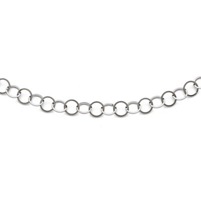 Polished 8MM Circle Link Necklace - Stainless Steel SRN1568 by Chisel, MPN: SRN1568, 191101018206