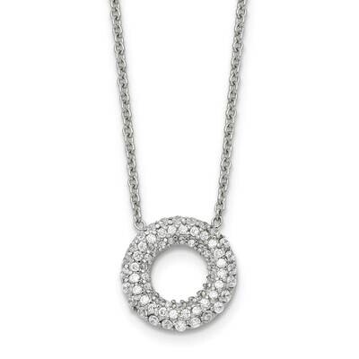 Circle with CZ Stone Necklace Stainless Steel Polished SRN1555-18.25 by Chisel, MPN: SRN1555-18.25,…