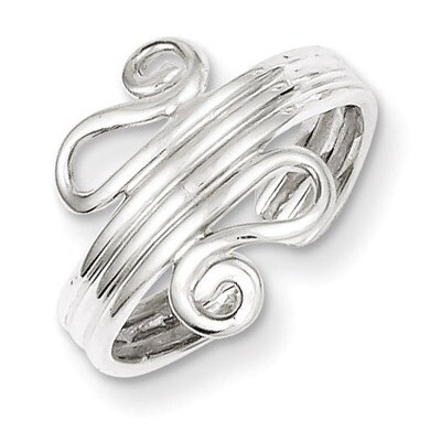 Scroll Toe Ring Sterling Silver Polished QR786, MPN: QR786, 883957253541