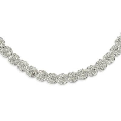 Circles Fancy Link Necklace Sterling Silver Polished QG5597-20, MPN: QG5597-20, 883957850825