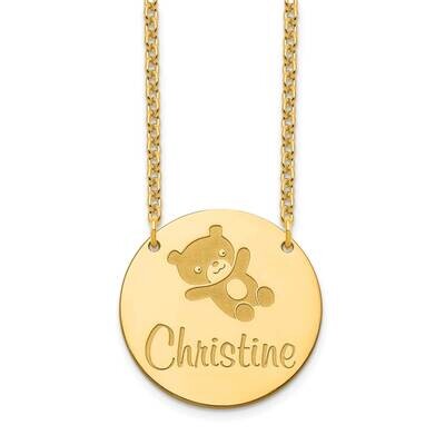 Engravable Customized Circle Necklace 14k Gold XNA1044Y, MPN: XNA1044Y,