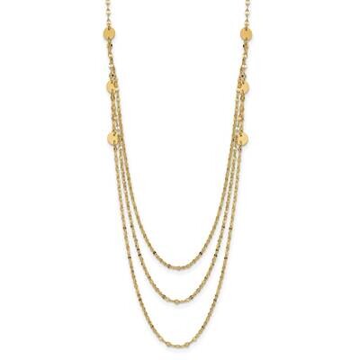 Triple Layer Polished Circles Fancy Necklace 14k Gold SF2950-18, MPN: SF2950-18, 883957933078