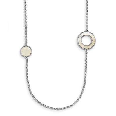 Leslie&#39;s Mother of Pearl Circles Necklace 35 Inch Sterling Silver HB-QLF952-35, MPN: QLF952-35, 191…