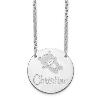 Engravable Customized Circle Necklace 14k White Gold XNA1044W, MPN: XNA1044W,