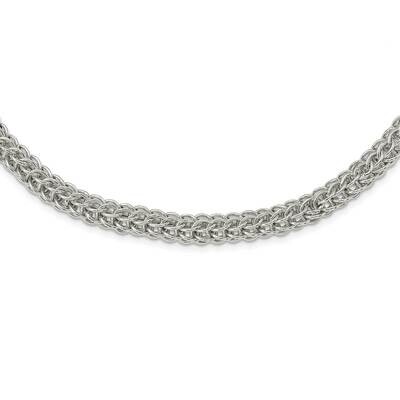 Fancy Circle Link 18.5 Inch Necklace Sterling Silver Polished QG5961-18.5, MPN: QG5961-18.5,
