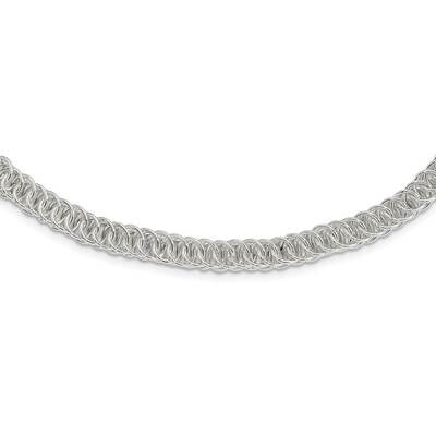 Fancy Circle Link 18.5 Inch Necklace Sterling Silver Polished QG5959-18.5, MPN: QG5959-18.5, 191101…