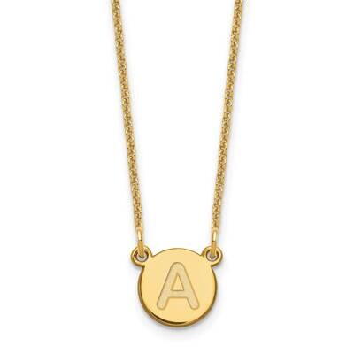 Tiny Circle Block Initial Letter A Necklace 14k Gold XNA722Y/A, MPN: XNA722Y/A, 196904090022