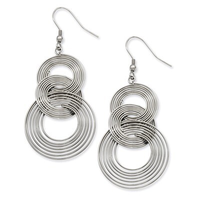 Multiple Circle Dangle Earrings - Stainless Steel SRE497 by Chisel, MPN: SRE497, 883957582207