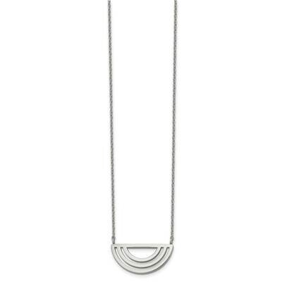 Half Circle 18 Inch with 2 Inch Extender Necklace Stainless Steel Polished SRN2730-18 by Chisel, MP…