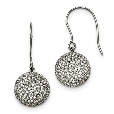 Polished with Preciosa Crystal Circle Earrings Stainless Steel SRE940