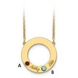 2 Names &amp; 2 Birthstones Cutout Circle Necklace 10k with 14k Gold Bezels 10XNA880/2Y, MPN: 10XNA880/…