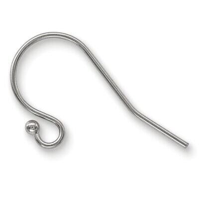 Ball End Wire Shepherd Hook Component 14k White Gold WG4876, MPN: WG4876,