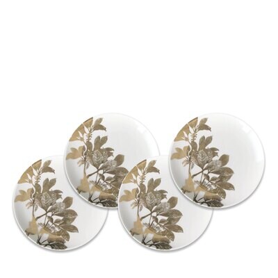 Caskata Arbor Canape Plates Set of 4 Gold CANA-222, MPN: CANA-222, 816666029053