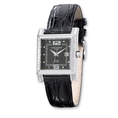 Charles Hubert 0.42ct. Dia. Bezel Black 29x28mm Dial Watch Ladies XWA3210, MPN: XWA3210, 8112330100…