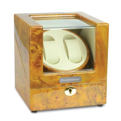 Steinhausen Heritage Burlwood Finish Dual Watch Winder GM20218, MPN: GM20218, 849689026785