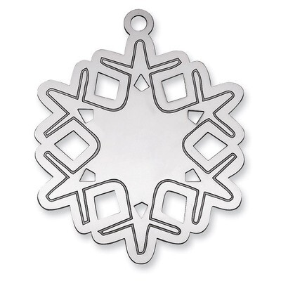 Blank Christmas Snowflake Ornament Sterling Silver QQ348B, MPN: QQ348B, 191101988523