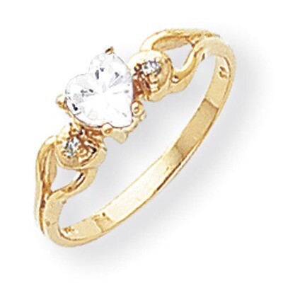 5Mm Heart Cubic ZirconiDiamond Ring 14k Gold Y2186CZ/A, MPN: Y2186CZ_AA, 883957648842