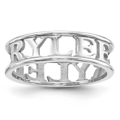 High Polish Name Ring 14k White Gold Casted XNR61W, MPN: XNR61W,