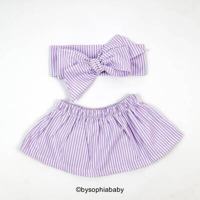 Lavender Baby Top and Head Wrap set, Baby Summer Set, Baby Sunsuit, Baby Headwrap, Girls Headwrap, …