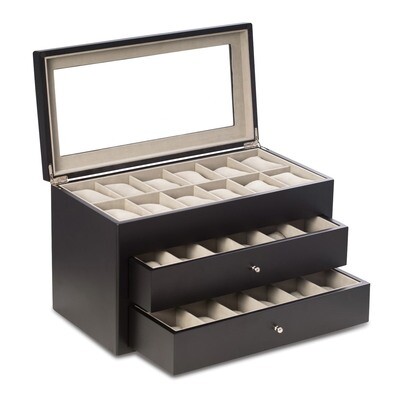 Matte Black Finish Wood 36-Watch Case GM18310, MPN: GM18310, 797140576860