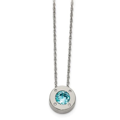 CZ December Birthstone Necklace Stainless Steel Polished SRN2196-20 by Chisel, MPN: SRN2196-20, 191…