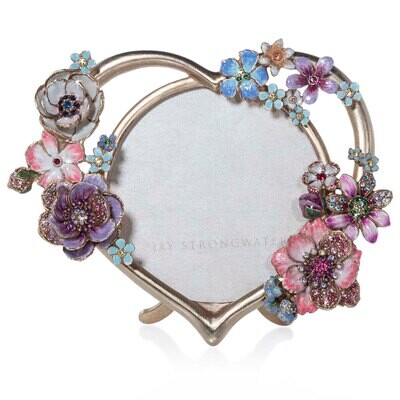Jay Strongwater 4 Inch Round Bouquet Heart Picture Frame SPF5885-256, MPN: SPF5885-256, 848510041867