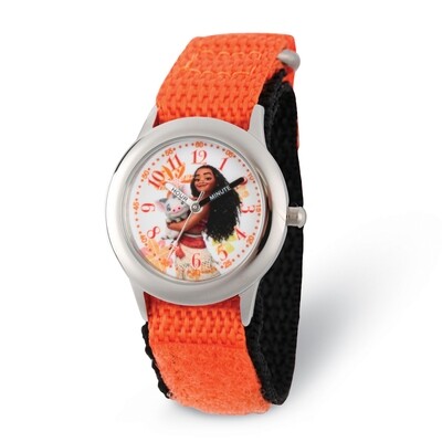 Disney Kids Moana &amp; Pua Orange Strap Time Teacher Watch  XWA5780, MPN: XWA5780, 839628004516