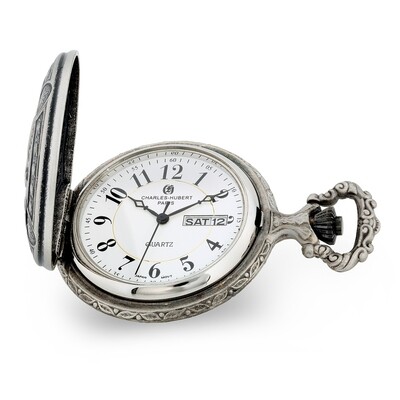 Charles Hubert Antique Chrome &amp; Satin Sailing Ship Pocket Watch  XWA6146, MPN: XWA6146, 848870008319