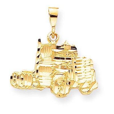 Solid Diamond-cut Semi Truck Charm 10k Gold 10C754, MPN: 10C754, 883957477787