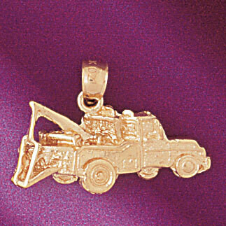 Dazzlers Jewelry Towing Truck Pendant Necklace Charm Bracelet in Yellow, White or Rose Gold 4320, M…