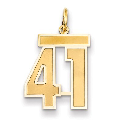 Number 41 Charm 14k Gold Medium Satin LSM41, MPN: LSM41, 883957074313