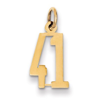 Number 41 Charm 14k Gold Small Polished Elongated LES41, MPN: LES41, 883957724904