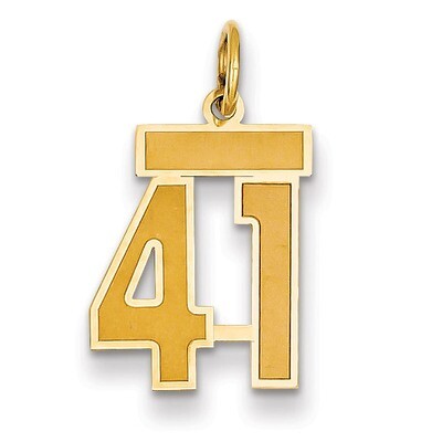 Number 41 Charm 14k Gold Small Satin  LSS41, MPN: LSS41, 883957069357