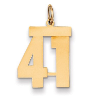 Number 41 Charm 14k Gold Medium Polished LM41, MPN: LM41, 883957134772
