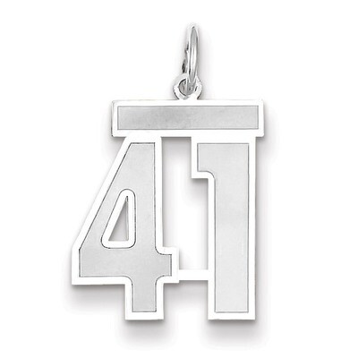 Number 41 Charm Medium Satin 14k white Gold WSM41, MPN: WSM41, 883957077475