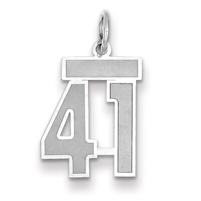 Number 41 Charm Small Satin 14k white Gold WSS41, MPN: WSS41, 883957071671